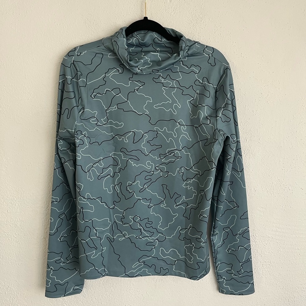 Under Armour ColdWeather Funnel Neck Camo Green Women Sweatshirt, Size L